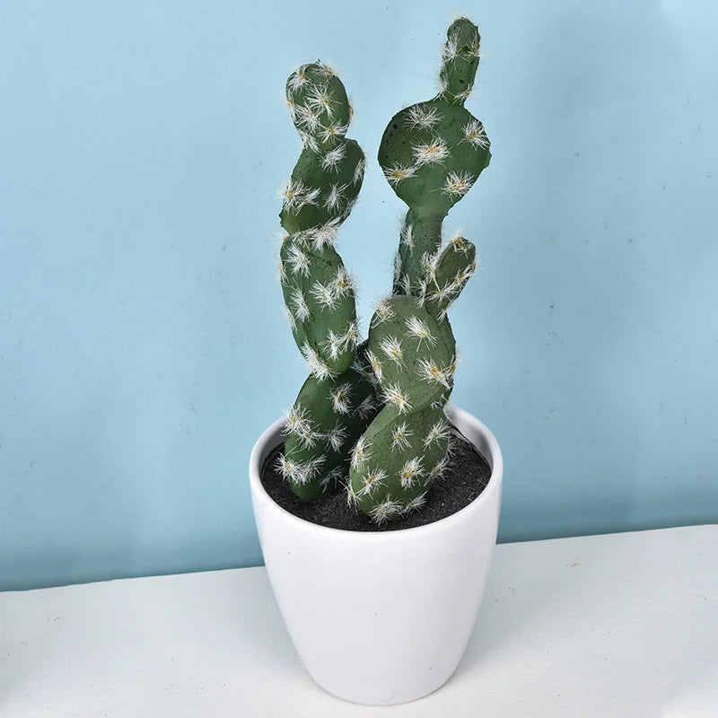 Mini Cacto Artificial em Vaso – Decoração Sustentável e Charmosa