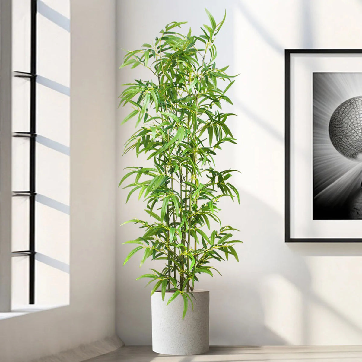 Folhas Artificiais de Bambu Verde 130-210cm – Folhagem Decorativa