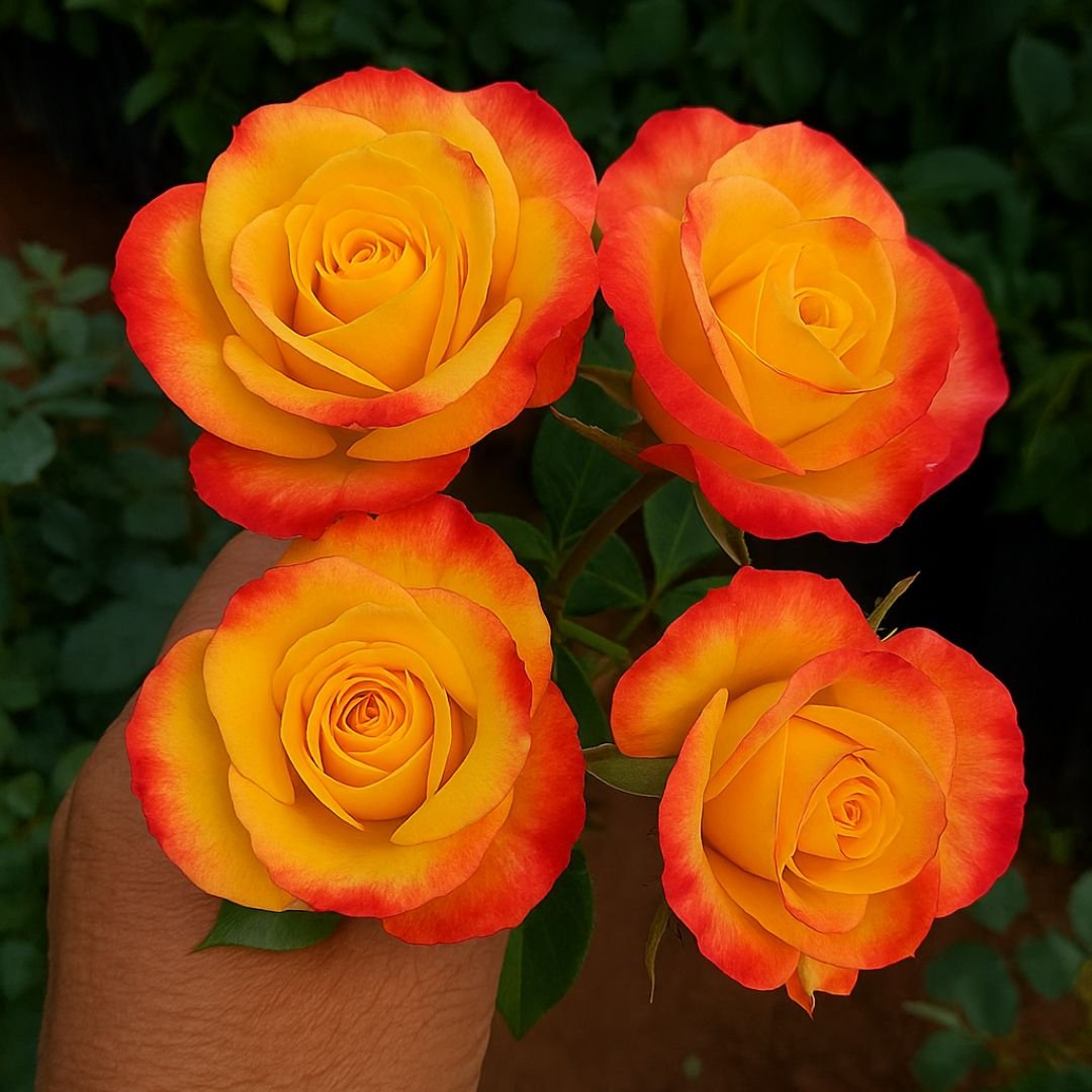 Muda de Roseira Amarela Mesclada – Flores com Cores Vibrantes e Exclusivas