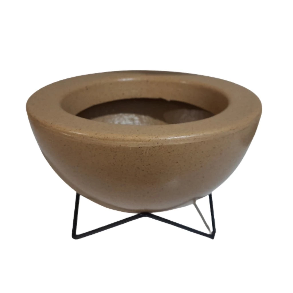 Vaso de planta bacia  polietileno com suporte 26x13cm