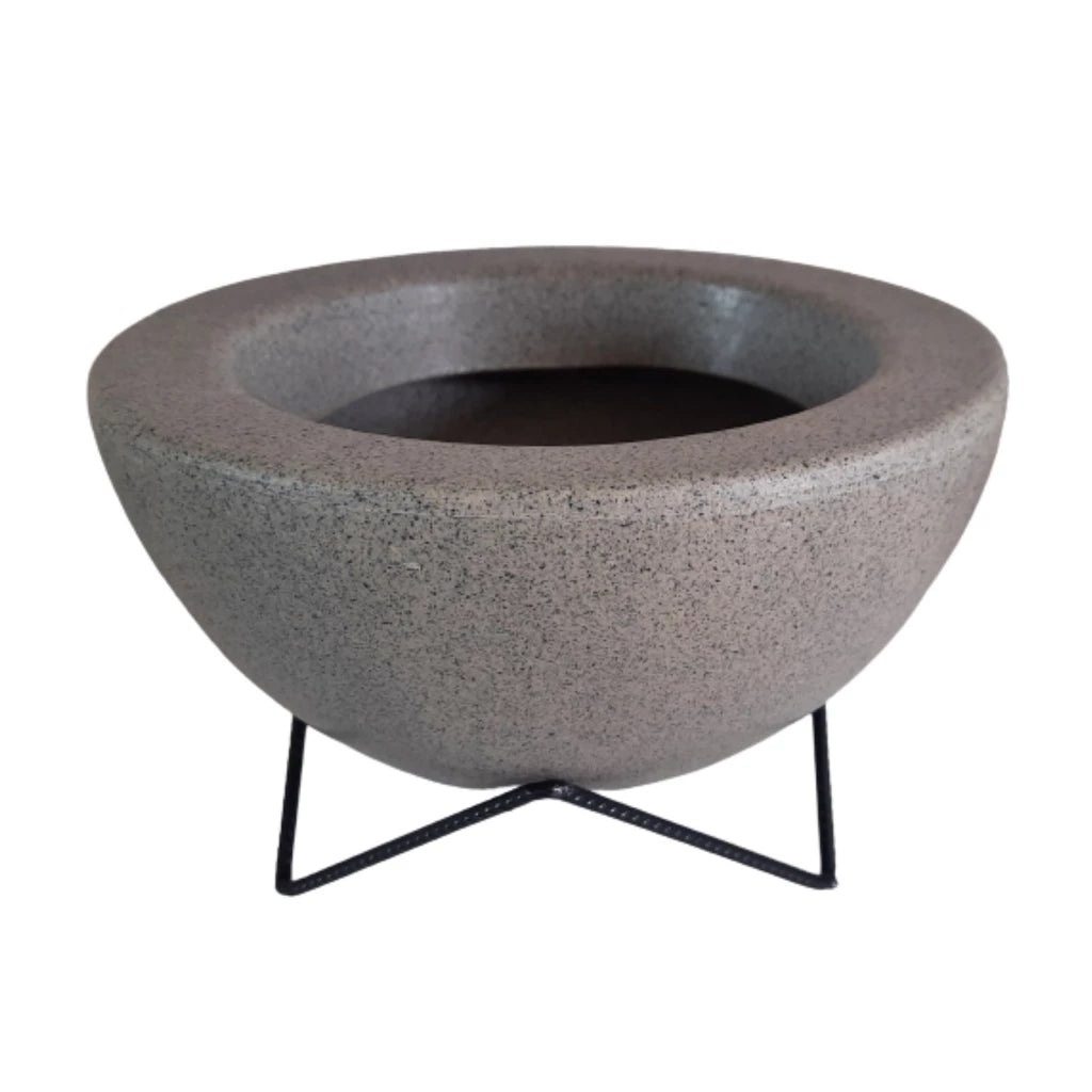 Vaso de planta bacia  polietileno com suporte 26x13cm