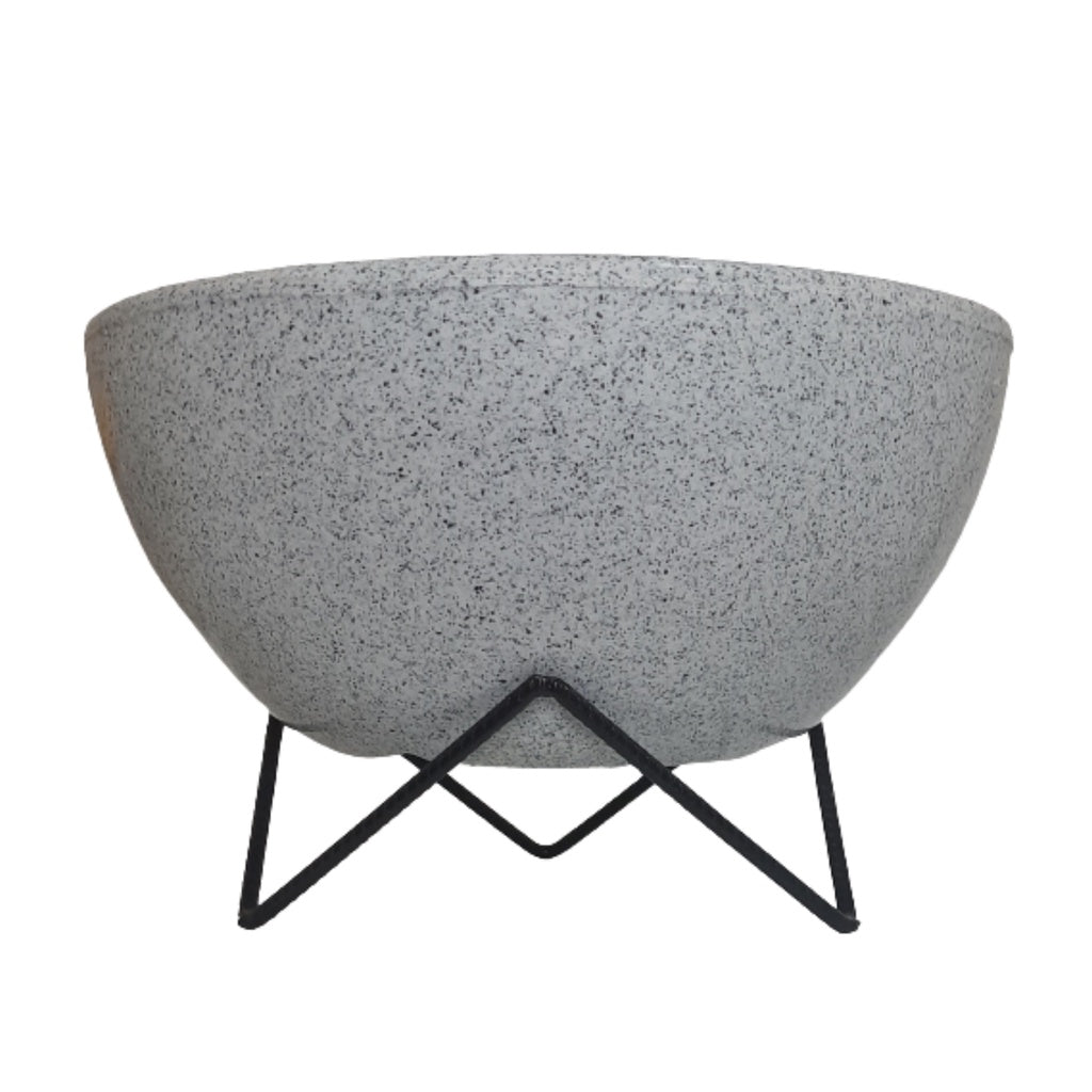 Vaso de planta bacia  polietileno com suporte 26x13cm