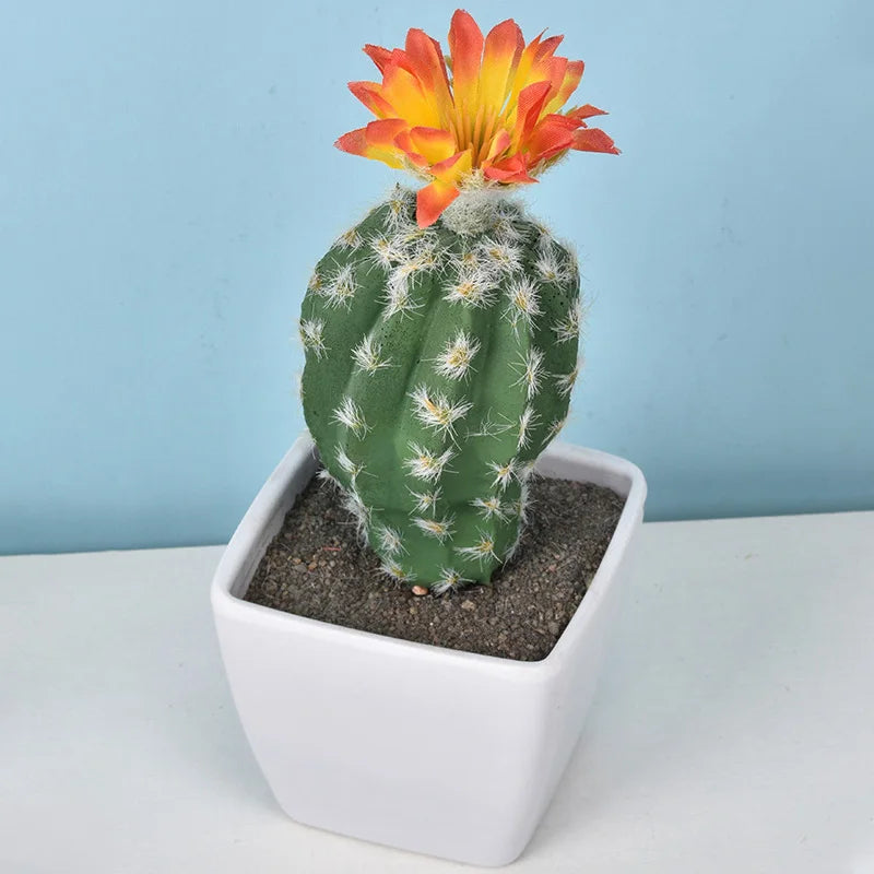 Mini Cacto Artificial em Vaso – Decoração Sustentável e Charmosa