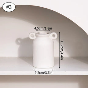 Vaso de Flor em Cerâmica Branca Estilo Nórdico - Design Moderno e Elegante