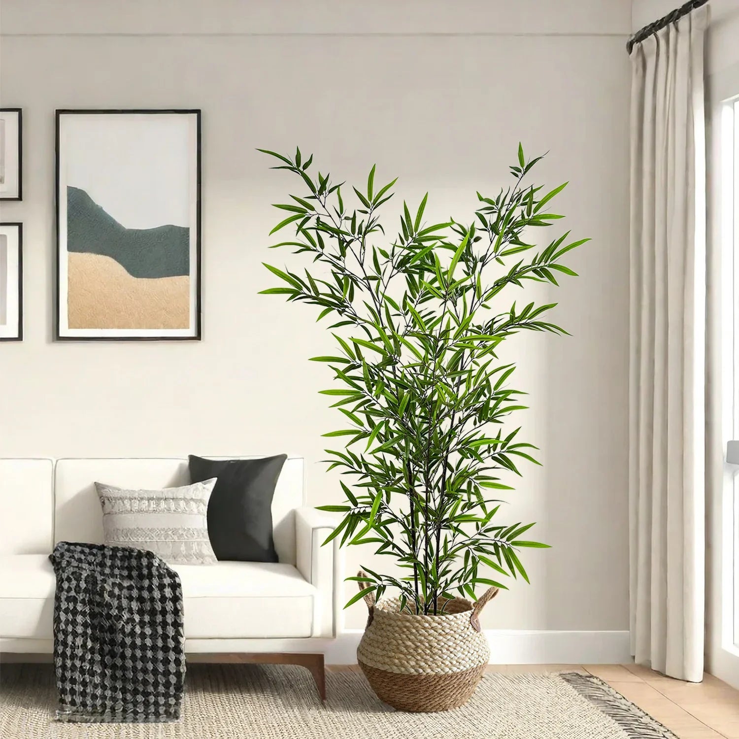 Folhas Artificiais de Bambu Verde 130-210cm – Folhagem Decorativa