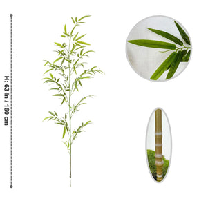 Folhas Artificiais de Bambu Verde 130-210cm – Folhagem Decorativa