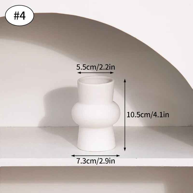 Vaso de Flor em Cerâmica Branca Estilo Nórdico - Design Moderno e Elegante