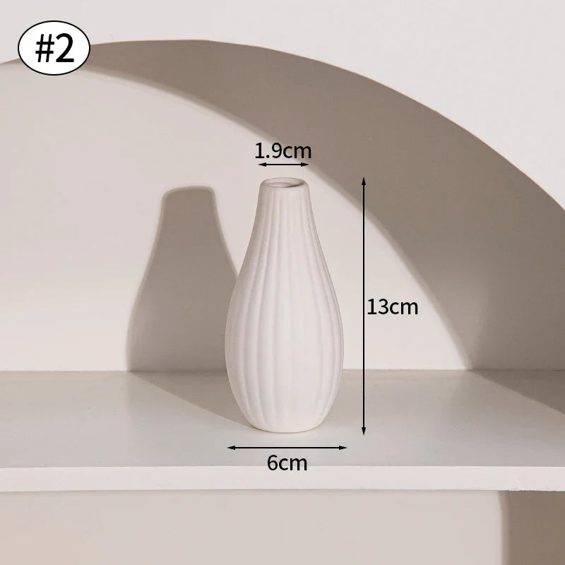 Vaso de Flor em Cerâmica Branca Estilo Nórdico - Design Moderno e Elegante