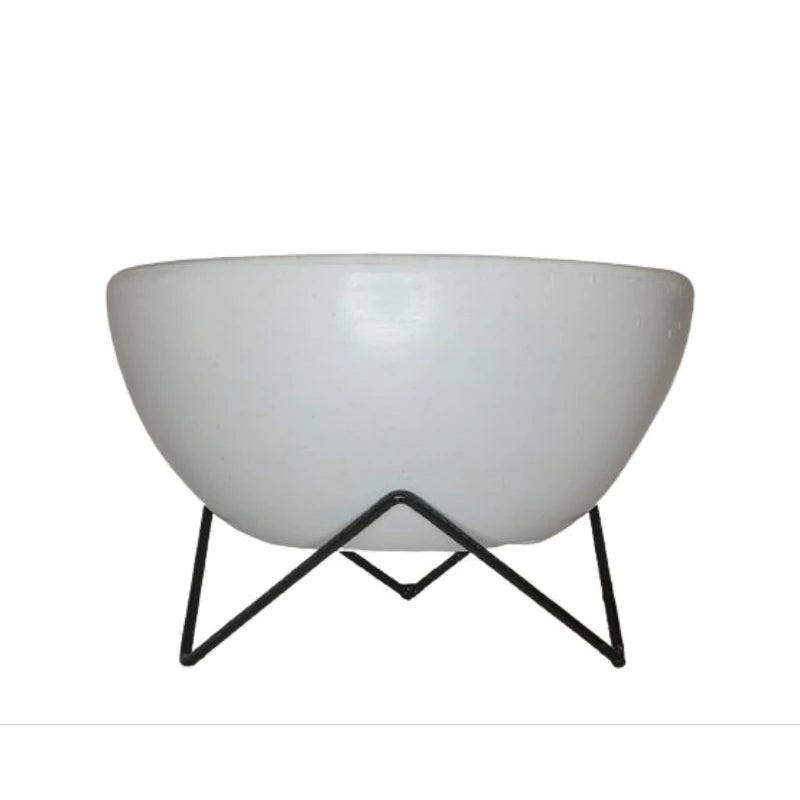 Vaso de planta bacia  polietileno com suporte 26x13cm