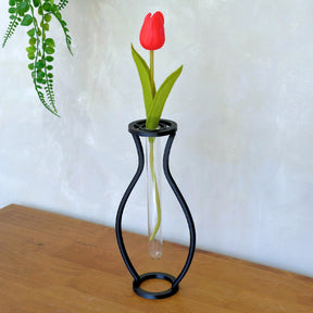 Vaso Minimalista com 2 Hastes de Costela-de-Adão