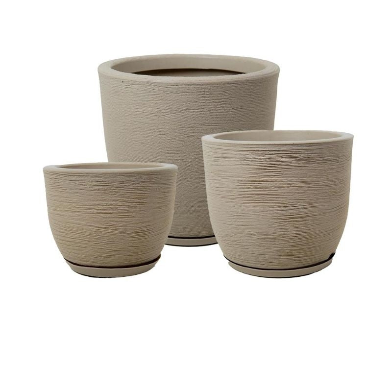 Vasos Para Plantas Conjunto com 3 Vasos Redondos Bojo Escovados