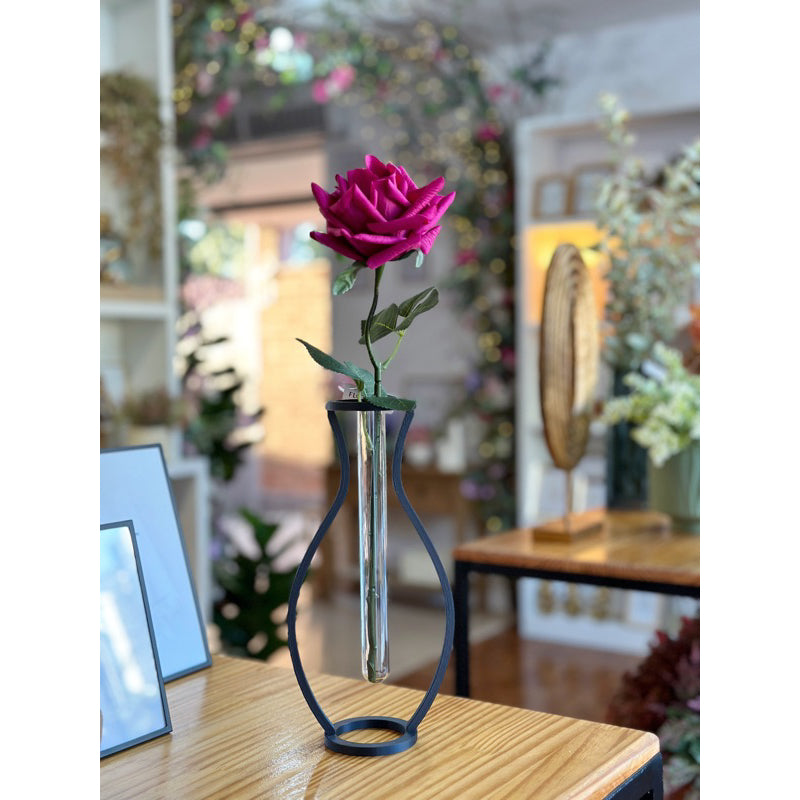 Vaso Minimalista com 2 Hastes de Costela-de-Adão