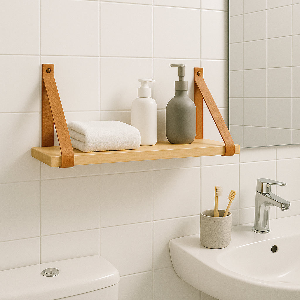 Prateleira Suspensa com Alça de Couro - Linha Fioralto